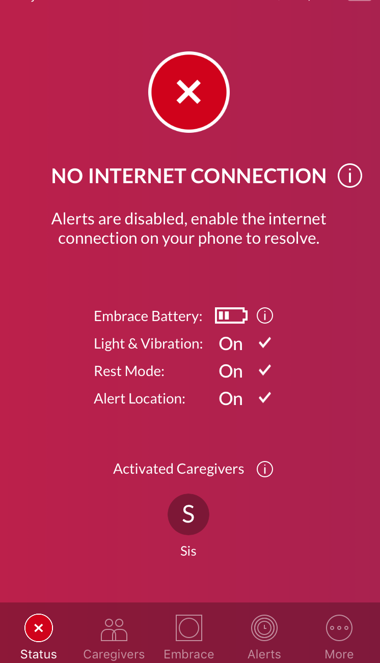 no internet connection message